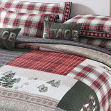 Moose Rustic Cabin 100% Cotton Quilted 3-Piece Bedding Set