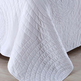 Neutral Textured Circles Quilted 3-Piece Bedding Set