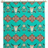 Turquoise Western Longhorn Dreamcatcher Quilted 3-Piece Bedding Set