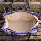 Lavender And The Black Cat Quilted Leather Strap Bible Handbag