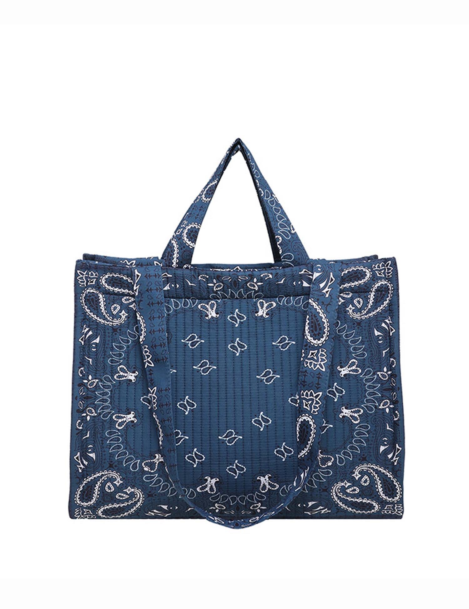 Vintage Bandana Paisley Quilted Tote Bag