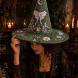 H.PAI Moonlit Butterfly Mystic Garden Quilted Witch Hat
