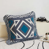 Western Geometric Fringe Knitted Pillow Cover
