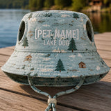 Personalized Lake Adventure Quilted Dog Hat – Custom Pet Name With Ear Holes