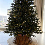 Woven Christmas Tree Collar, PVC Metal Frame Tree Skirt Ring