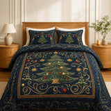 Winter Wonderland Pines Quilted Bedding Set