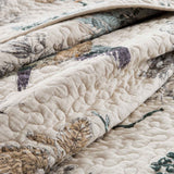 Cottage Style Nature Bird Floral Foliage Quilted 3‑Piece Bedding Set