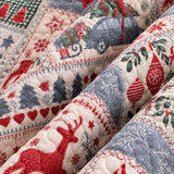 Nordic Christmas Reindeer & Gift Car Quilted Blanket