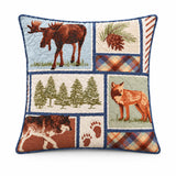 Moose & Fox Woodland Plaid Quilted Pillow Cover
