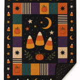 Candy Corn Pumpkin Patchwork Quilted Blanket