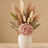 Blush Pink Hydrangea Pampas Dried Flower Bouquet - Classic