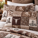 Western Cowboy Southwestern Patchwork Quilted 3-Piece Bedding Set