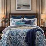 Indigo Botanical Tapestry 100% Cotton Quilted Bedding Set