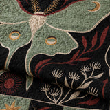 Moonlit Luna Moth Mystic Garden Quilted Blanket
