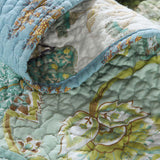 Sage Botanical Patchwork Quilted 3-Piece Cotton Bedding Set