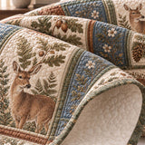 Woodland Deer Botanical Quilted 3-Piece Bedding Set