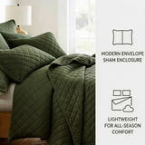 3-Piece Diamond Stitch Quilted Coverlet Set