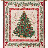 Vintage Christmas Tree and Holly Quilted 3-Piece Bedding Set