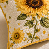 Sunflower Flower Quilted Pillow Case
