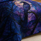 H.PAI Raven Moonlit Forest Quilted 3-Piece Bedding Set