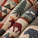 Northwoods Wildlife Patchwork Quilted 3-Piece Bedding Set