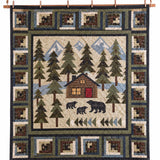 Bear Cabin Woodland Patchwork Quilted 3-Piece Bedding Set