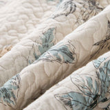 Cottage Style Nature Bird Floral Foliage Quilted 3‑Piece Bedding Set