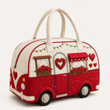 Heart-Shaped Camper Van Quilted Duffle Bag
