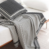 Geometric Knit Throw Blanket & Pillow Cover Set