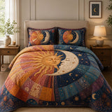 H.PAI Sun Moon Celestial Dream Quilted 3-Piece Bedding Set