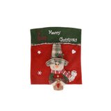 3D Plush Figure Christmas Dining Chair Covers, Merry Christmas Letter Chair Back Slipcovers for Xmas Table Decor