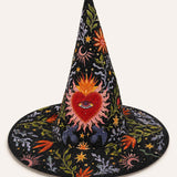 H.PAI Sacred Heart Handcrafted Quilted Witch Hat