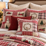 Christmas Farmhouse Patchwork Quilted 3-Piece Bedding Set