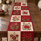 Vintage Floral Patchwork Printed Quilted Table Runner