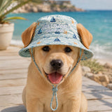 Personalized Sea Buddy Quilted Dog Hat – Custom Pet Name With Ear Holes