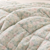 Botanical Floral 100% Cotton 4-Piece Summer Bedding Set – Breathable Cooling Comforter, Flat Sheet & 2 Pillowcases