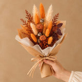 Burnt Orange Autumn Pampas Dried Flower Bouquet - Posy