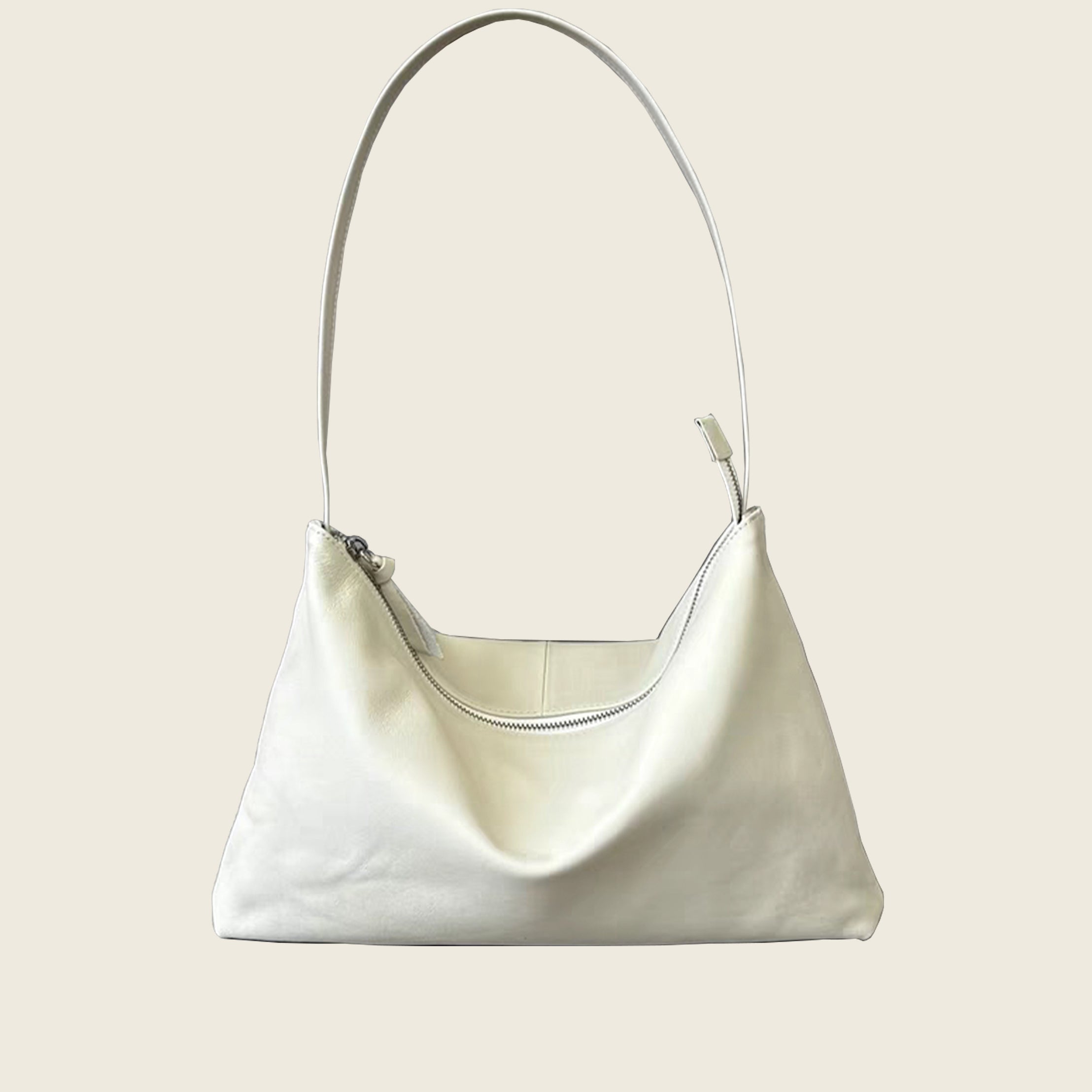 Minimalist soft leather hobo bag