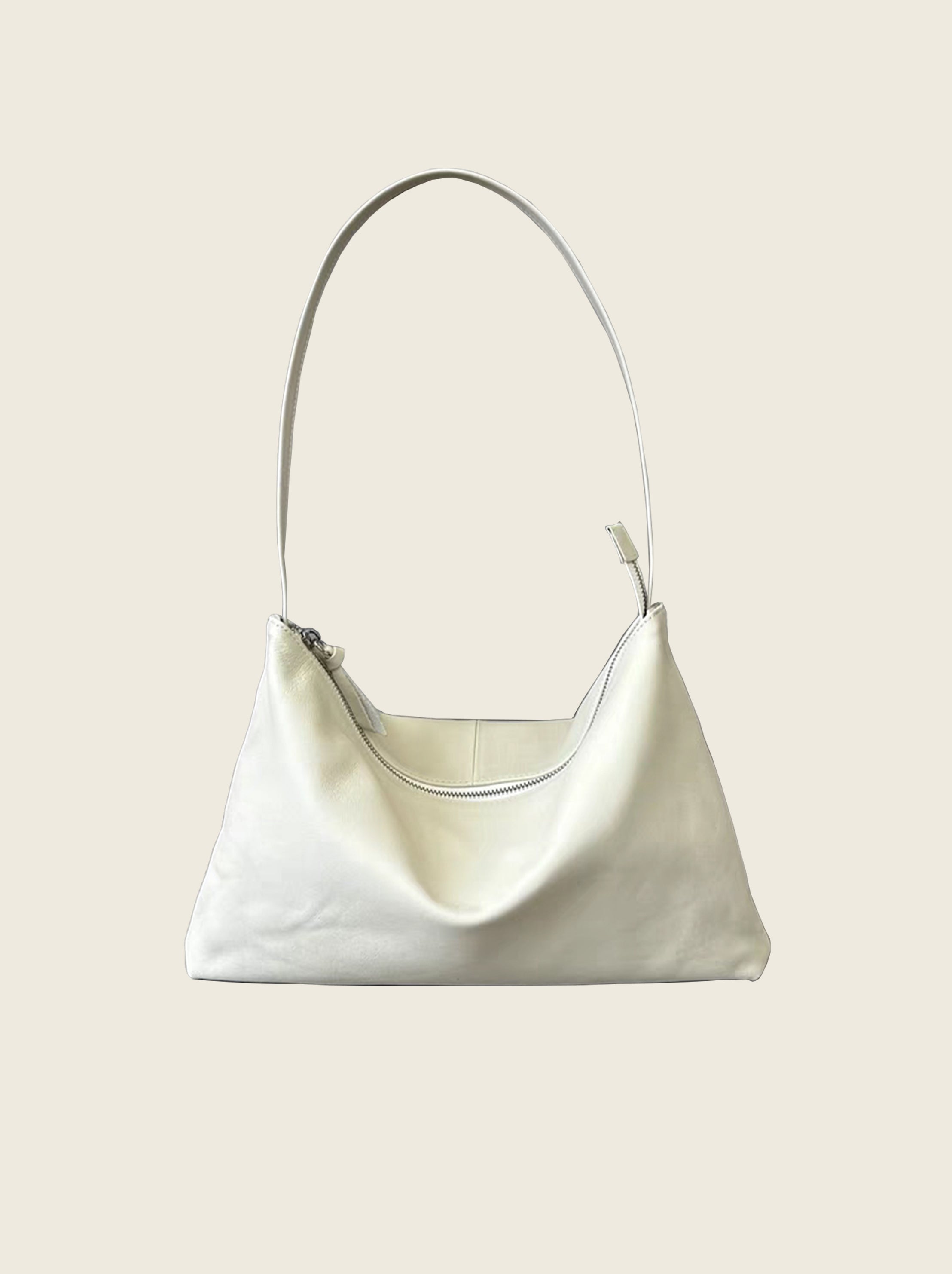 Minimalist soft leather hobo bag
