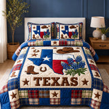 H.PAI Texas Western Quilted 3-Piece Bedding Set – Luxury Quilted Bedding with Matching Pillow Shams