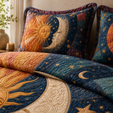H.PAI Sun Moon Celestial Dream Quilted 3-Piece Bedding Set