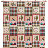 Plaid Deer Cottage Peace & Joy Patchwork Quilted 3-Piece Bedding Set