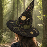 H.PAI Dark Forest Mushroom Witchcore Handcrafted Quilted Witch Hat