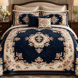 Vintage Floral Medallion Quilted 3-Piece Bedding Set