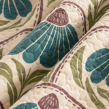 Blue Botanical Bloom Quilted 3-Piece Bedding Set