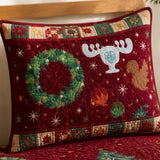 Christmas Woodland Village Quilted 3-Piece Bedding Set