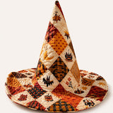 H.PAI Vintage Patchwork Halloween Handcrafted Quilted Witch Hat