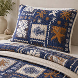 H.PAI Tropical Fish Patchwork Coastal Quilted 3-Piece Bedding Set