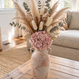Blush Pink Hydrangea Pampas Dried Flower Bouquet