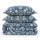 Indigo Botanical Tapestry 100% Cotton Quilted Bedding Set